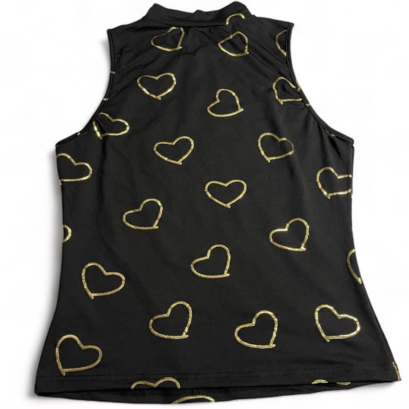 Heart Print Tank Top - Sleeveless Slim Fit - Classic Crew Neck | Size L | New - Picture 6 of 10